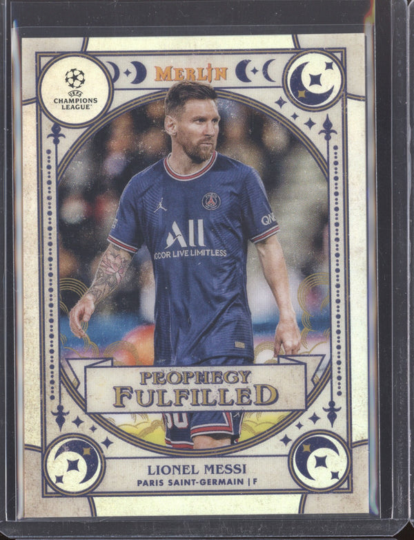 Lionel Messi 2021-22 Topps Merlin Chrome UEFA PF-7 Prophecy Fulfilled