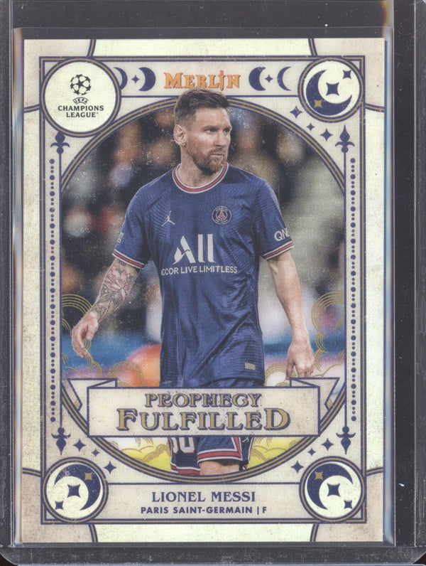 Lionel Messi 2021-22 Topps Merlin Chrome UEFA PF-7 Prophecy Fulfilled