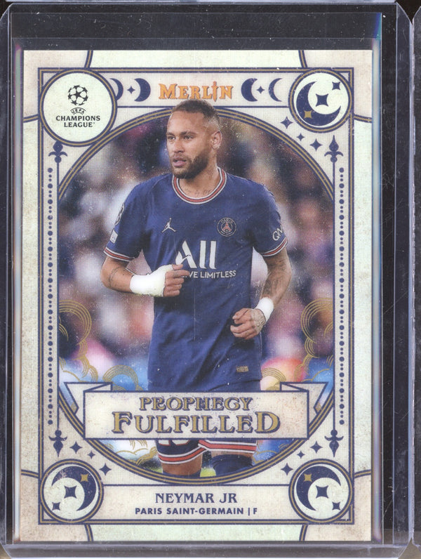 Neymar Jr 2021-22 Topps Merlin Chrome UEFA PF-9 Prophecy Fulfilled