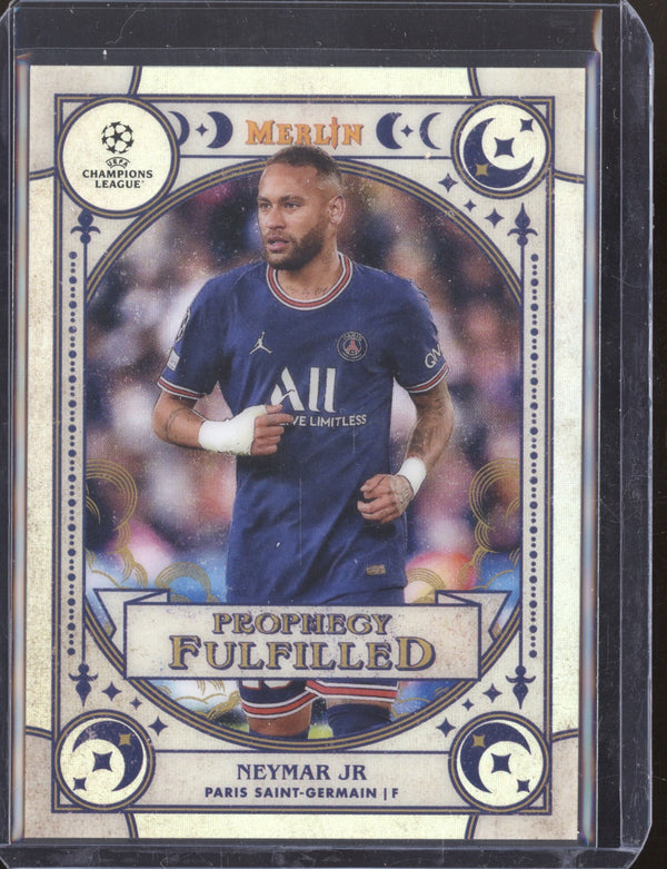 Neymar Jr 2021-22 Topps Merlin Chrome UEFA PF-9 Prophecy Fulfilled