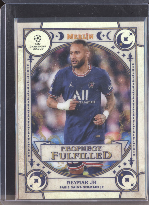 Neymar Jr 2021-22 Topps Merlin Chrome UEFA PF-9 Prophecy Fulfilled