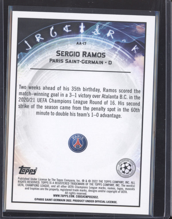 Sergio Ramos 2021-22 Topps Merlin Chrome UEFA AA-17 Ageless Alchemy