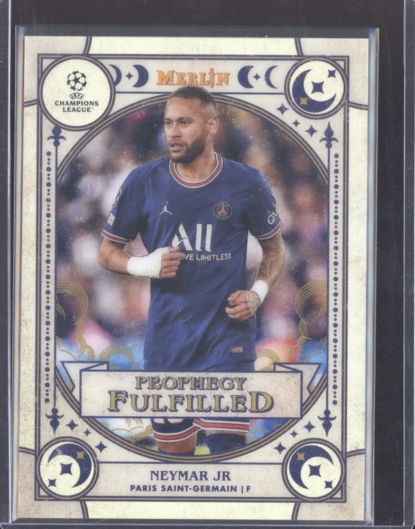 Neymar Jr 2021-22 Topps Merlin Chrome UEFA PF-9 Prophecy Fulfilled