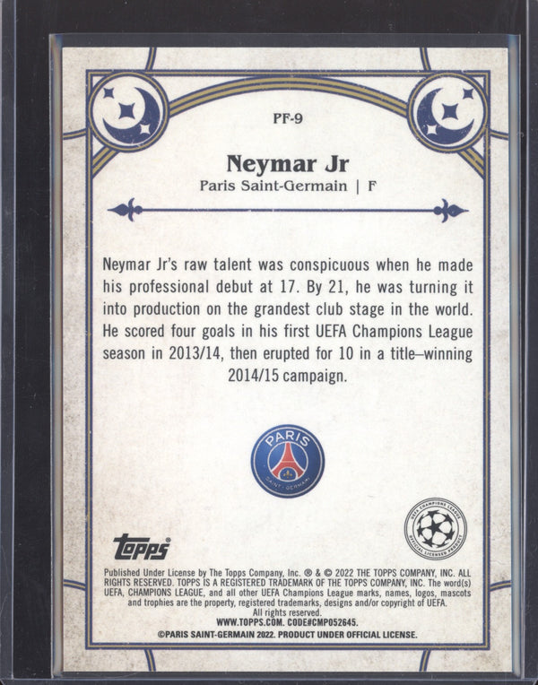 Neymar Jr 2021-22 Topps Merlin Chrome UEFA PF-9 Prophecy Fulfilled