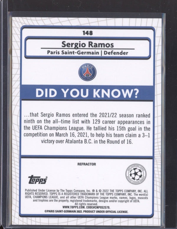 Sergio Ramos 2021-22 Topps Merlin Chrome UEFA 148 Refractor