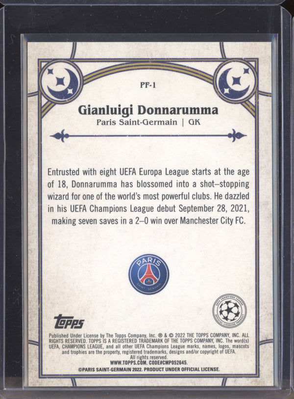 Gianluigi Donnarumma 2021-22 Topps Merlin Chrome UEFA PF-1 Prophecy Fulfilled