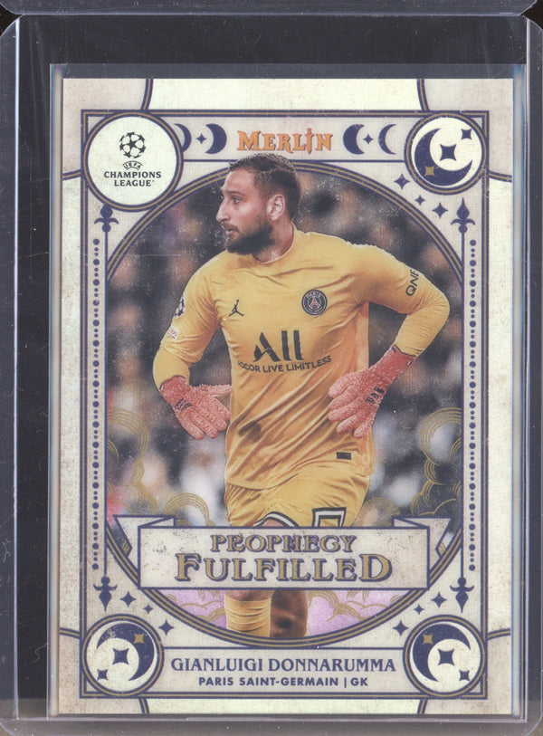 Gianluigi Donnarumma 2021-22 Topps Merlin Chrome UEFA PF-1 Prophecy Fulfilled