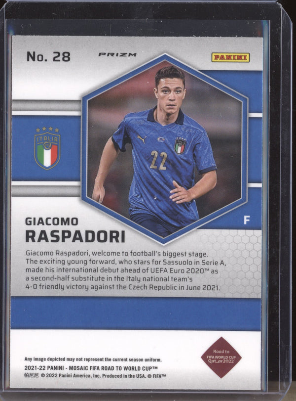 Giacomo Raspadori 2022 Panini Mosaic RTWC 28 Mosaic RC