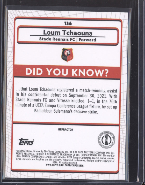 Loum Tchaouna 2021-22 Topps Merlin Chrome UEFA 136 Refractor