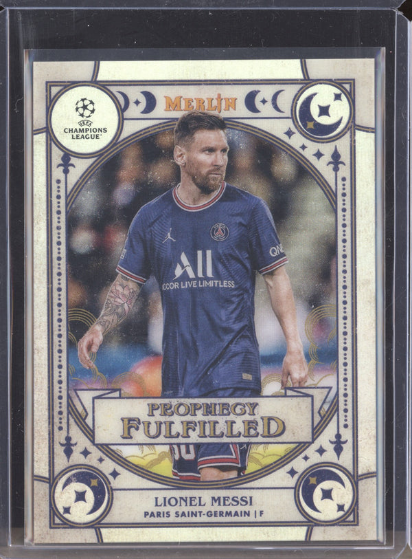 Lionel Messi 2021-22 Topps Merlin Chrome UEFA PF-7 Prophecy Fulfilled