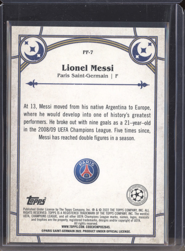 Lionel Messi 2021-22 Topps Merlin Chrome UEFA PF-7 Prophecy Fulfilled