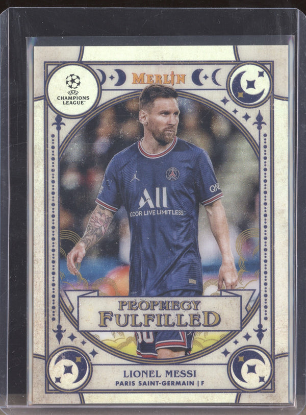 Lionel Messi 2021-22 Topps Merlin Chrome UEFA PF-7 Prophecy Fulfilled