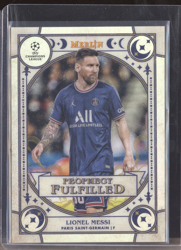 Lionel Messi 2021-22 Topps Merlin Chrome UEFA PF-7 Prophecy Fulfilled