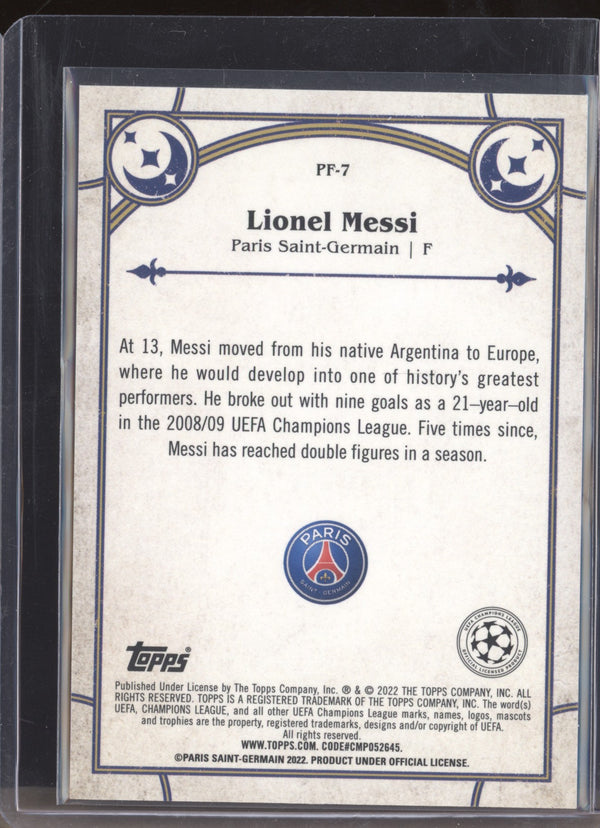 Lionel Messi 2021-22 Topps Merlin Chrome UEFA PF-7 Prophecy Fulfilled