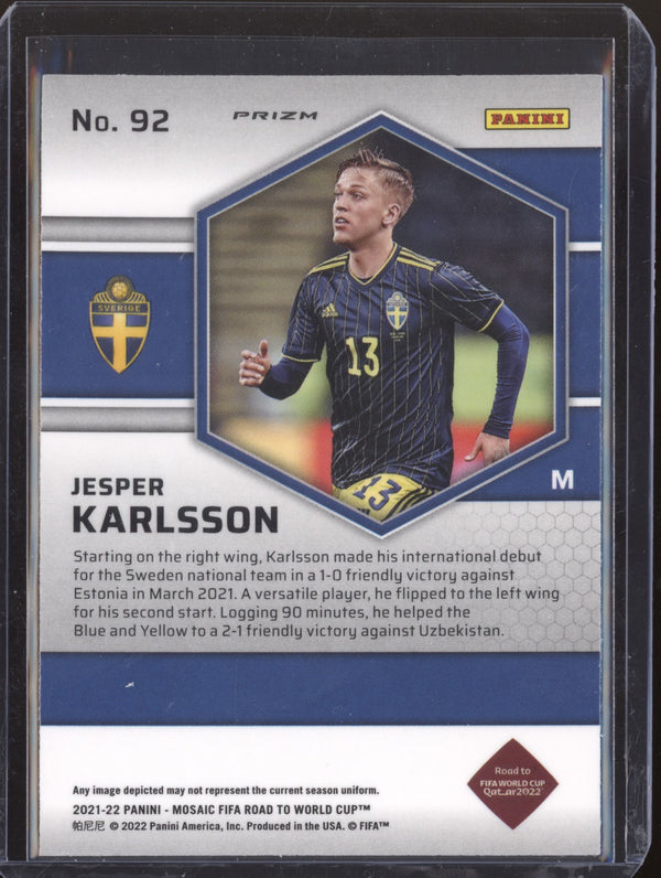 Jesper Karlsson 2022 Panini Mosaic RTWC 92 Mosaic RC