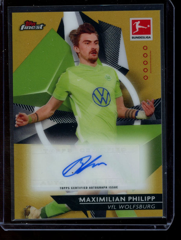 Maximilian Philipp 2020-21 Topps Finest Bundesliga Gold Refractor Auto 23/25