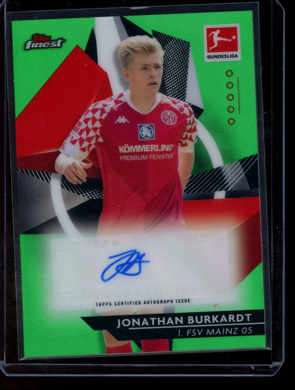 Jonathan Burkardt 2020-21 Topps Finest Green Refractor Auto 40/50