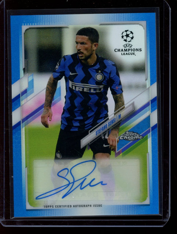 Stefano Sensi 2020-21 Topps Chrome UEFA  Blue Refractor Auto 94/150