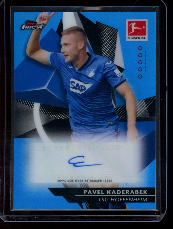 Pavel Kaderabek 2020-21 Topps Finest Bundesliga Blue Refractor Auto 33/65