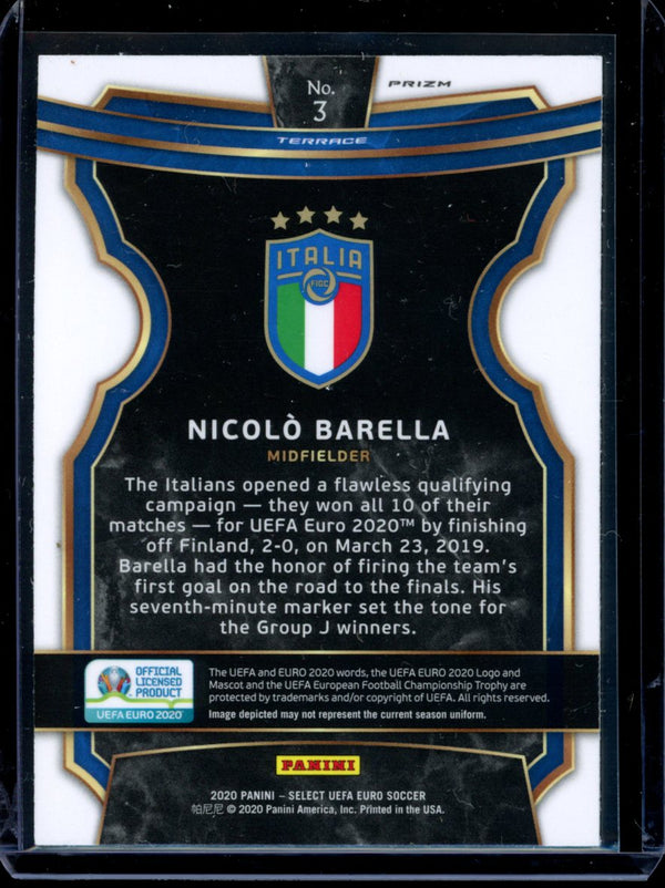 Nicolo Barella 2020 Panini Select Euro Silver