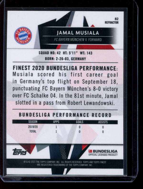 Jamal Musiala 2020-21 Topps Finest Bundesliga Refractor RC