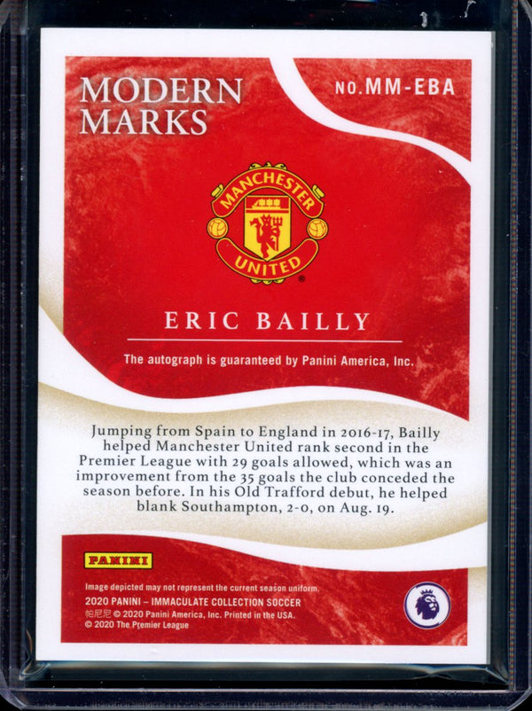 Eric Bailly 2020 Panini Immaculate Modern Marks 07/10