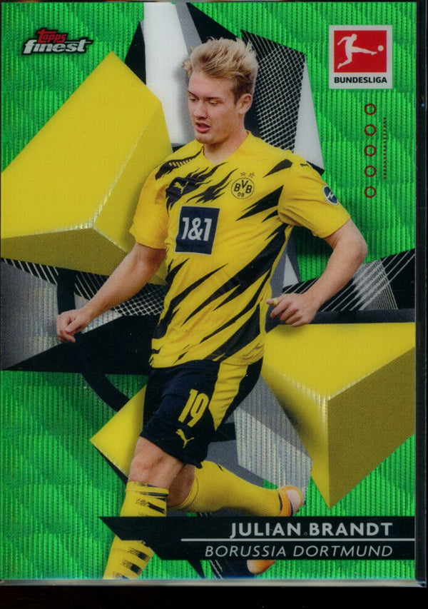 Julian Brandt 2020-21 Topps Finest Bundesliga Green Wave Refractor  40/99