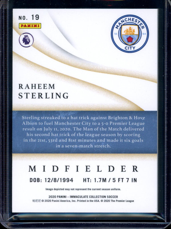 Raheem Sterling 2020 Panini Immaculate Bronze 39/50