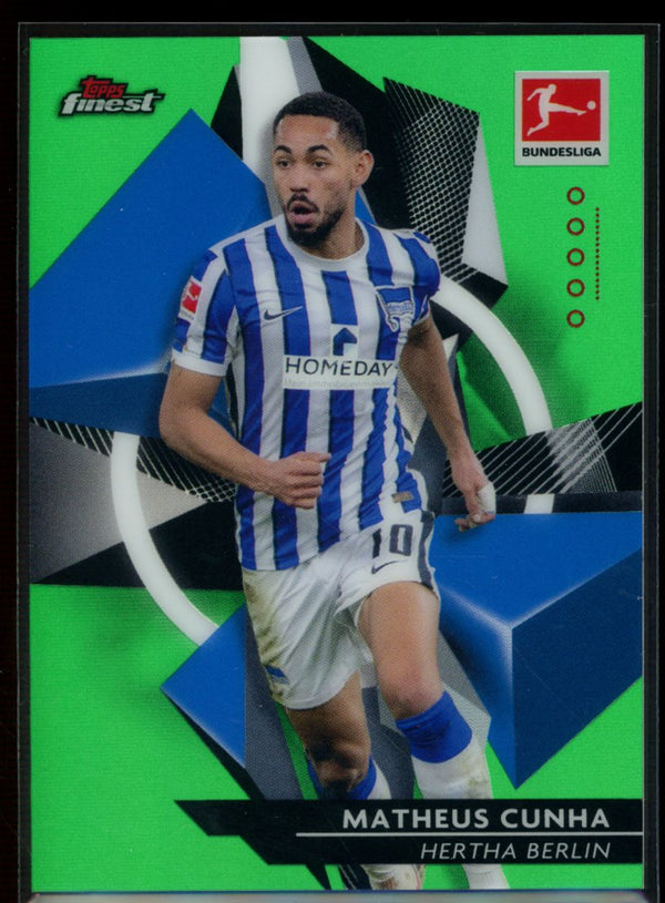 Matheus Cunha 2020-21 Topps Finest Bundesliga Green Refractor 40/99