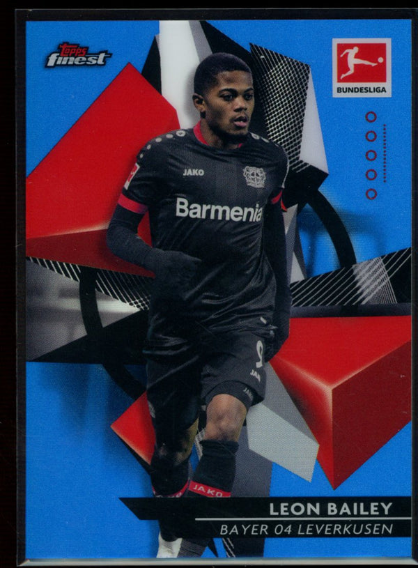 Leon Bailey 2020-21 Topps Finest Bundesliga Blue Refractor 43/150