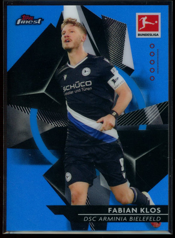 Fabian Klos 2020-21 Topps Finest Bundesliga Blue Refractor 49/150