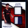 Alvaro Morata 2020 Panini Immaculate Dual Swatch Auto Blue 15/25