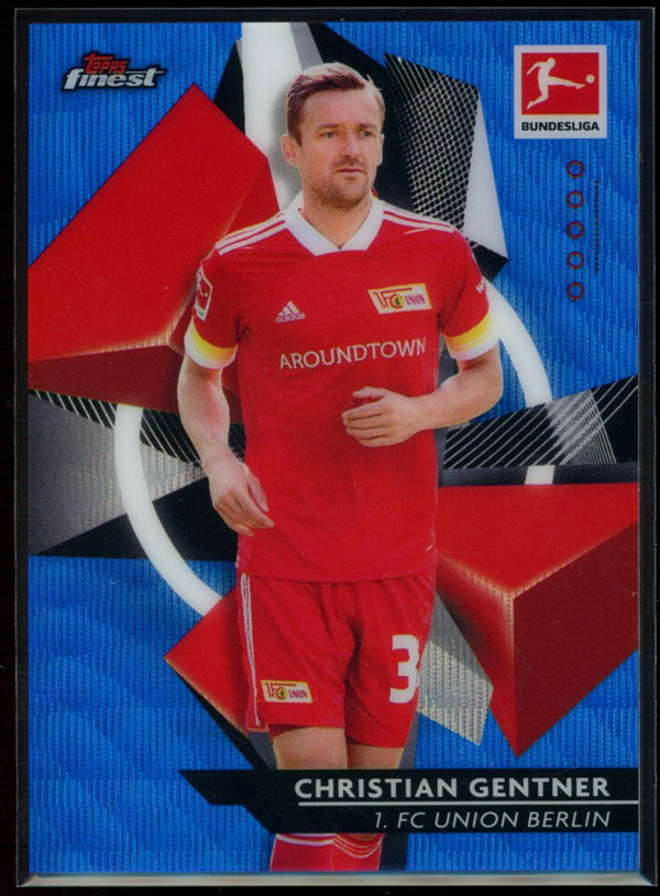 Christian Gentner 2020-21 Topps Finest Bundesliga Blue Wave Refractor 03/150