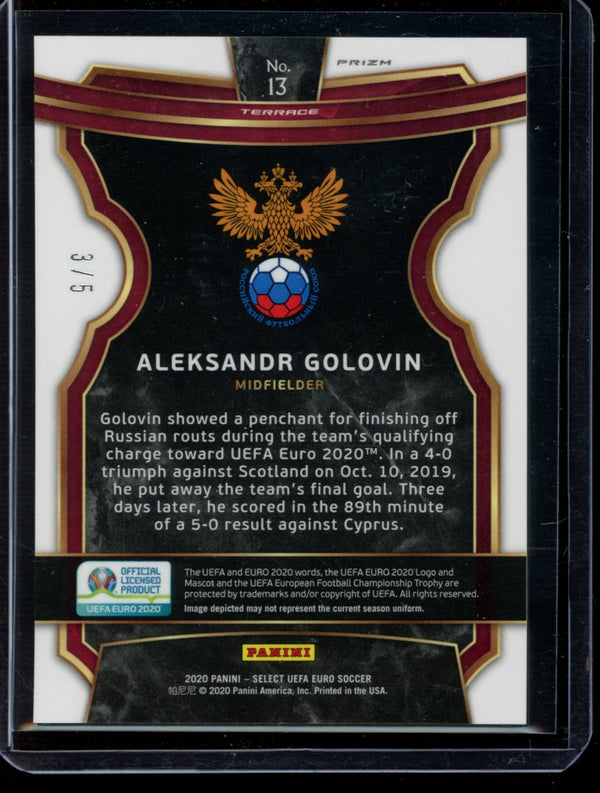 Aleksandr Golovin 2020 Panini Select Euro Terrace Green Prizm 3/5