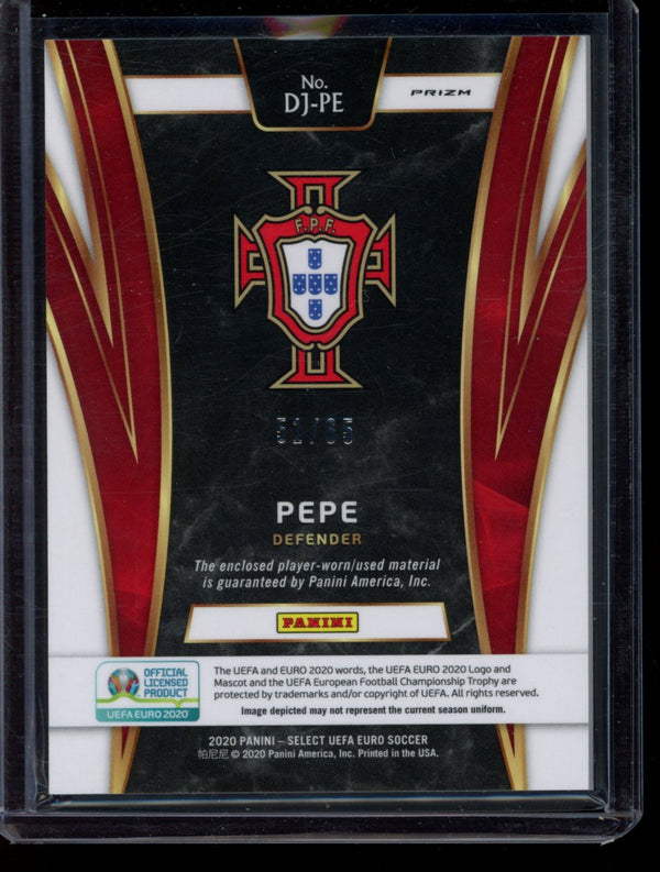 Pepe 2020 Panini Select Euro Dual Jersey Red 51/65