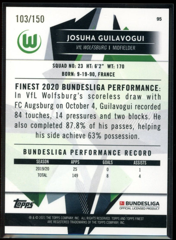 Josuha Guilavogui 2020-21 Topps Finest Bundesliga Blue Wave Refractor 103/150