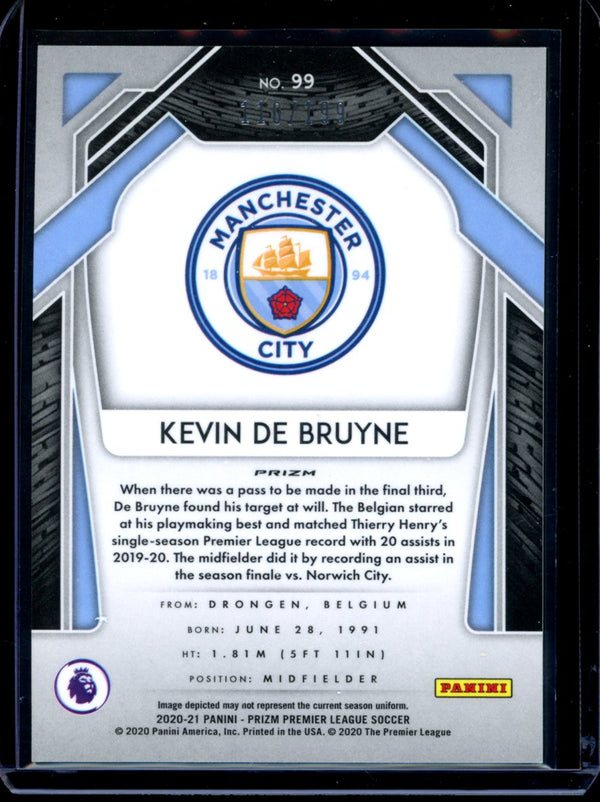 Kevin De Bruyne 2020-2021 Panini Prizm Blue Prizm 110/199