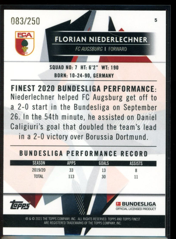 Florian Niederlechner 2020-21 Topps Finest  Purple Wave Refractor 83/250