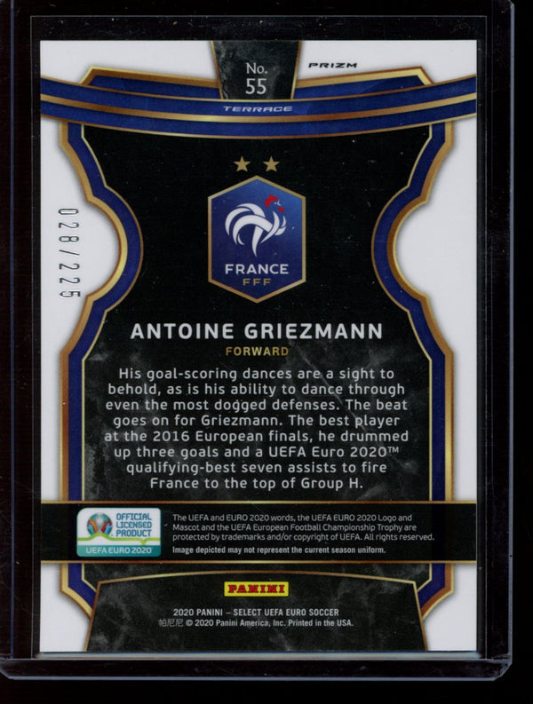 Antoine Griezmann 2020 Panini Select Euro Blue Prizm 28/225