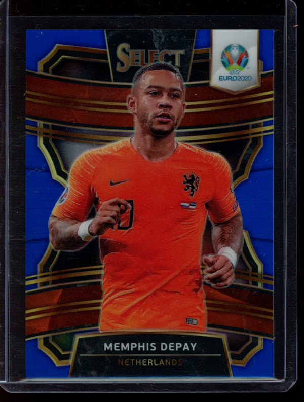 Memphis Depay 2020 Panini Select Euro Blue Prizm 205/225