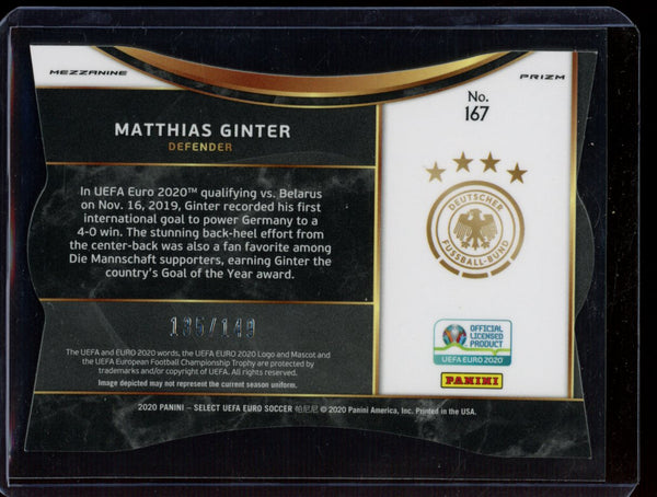 Matthias Ginter 2020 Panini Select Euro Mezzanine Green 135/149