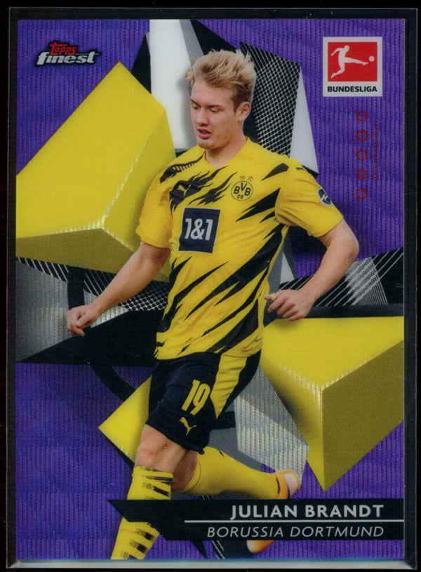 Julian Brandt 2020-21 Topps Finest Bundesliga Purple Wave Refractor 202/250