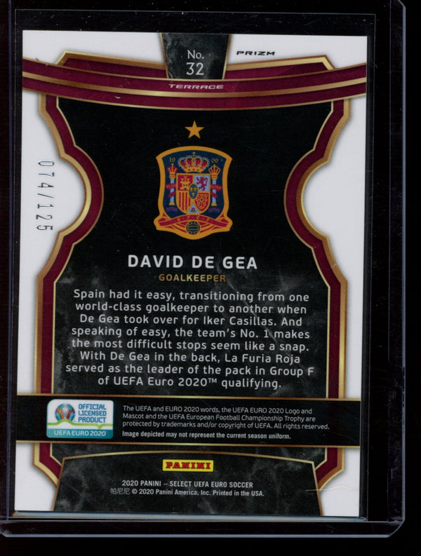 David De Gea 2020 Panini Select Euro Terrace Orange 74/125