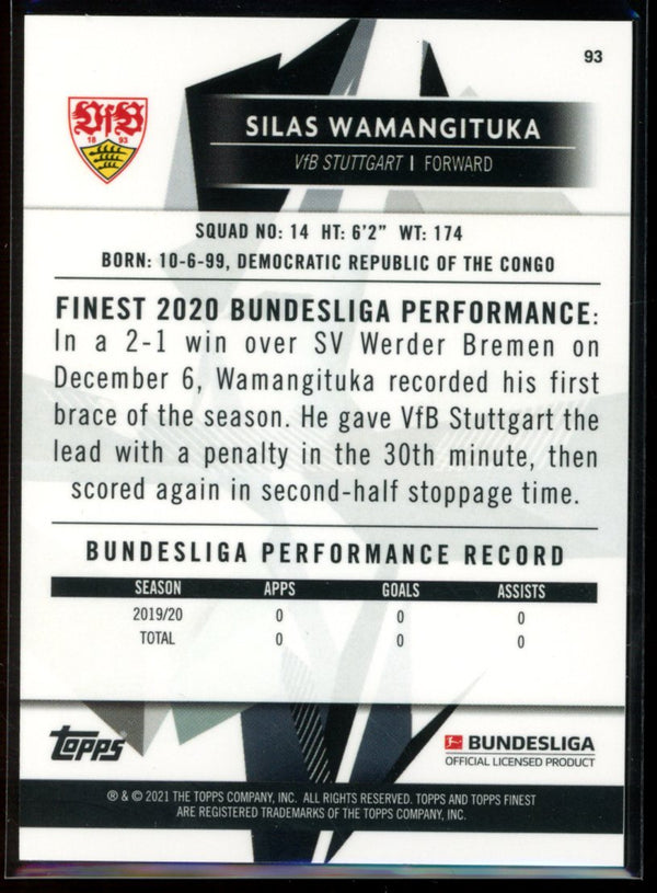 Silas Wamangituka 2020-21 Topps Finest Bundesliga RC