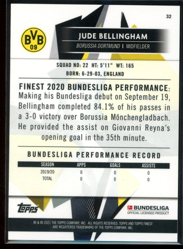 Jude Bellingham 2020-21 Topps Finest Bundesliga RC