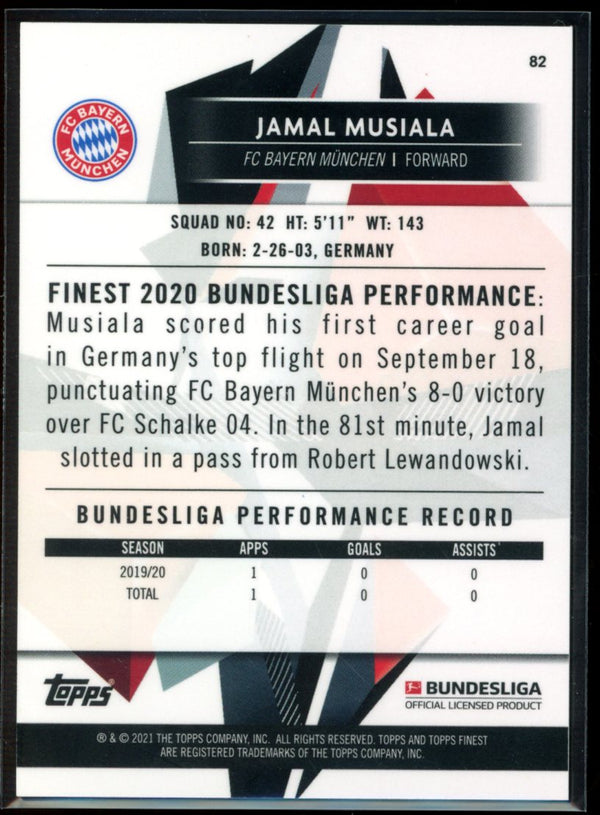 Jamal Musiala 2020-21 Topps Finest Bundesliga RC