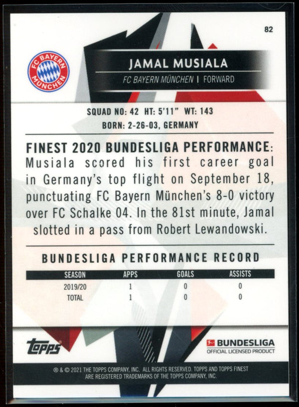 Jamal Musiala 2020-21 Topps Finest Bundesliga RC