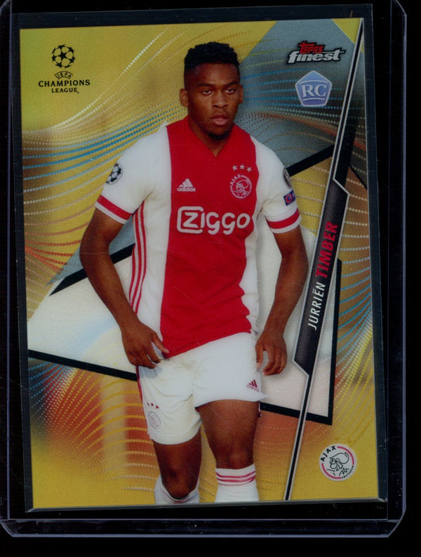 Jurrien Timber 2020-21 Panini Finest UEFA Gold Refractor RC 07/50