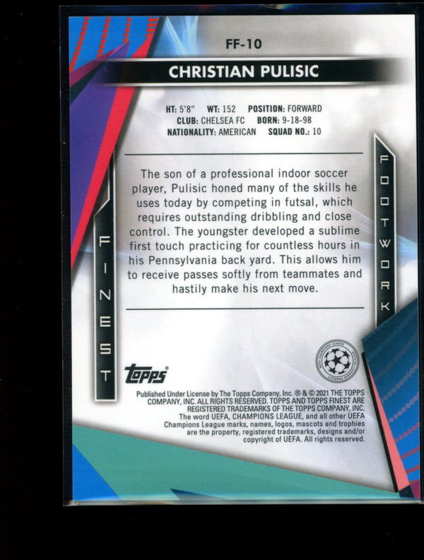 Christian Pulisic 2020-21 Panini Finest UEFA Finest Footwork