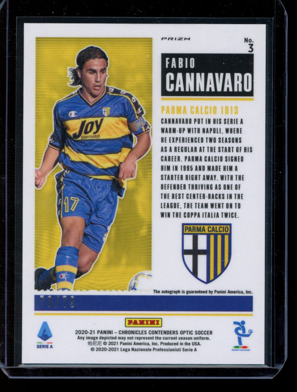 Fabio Cannavaro 2020-21 Panini Chronicles Historic Ticket Auto 70/79